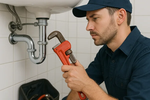 a male plumber installating a water heater from The Cedar Park Plumber in Cedar Park, TX - Toilet replacement