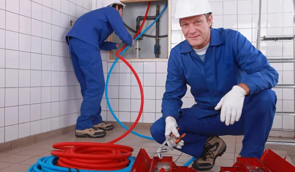 male plumber fixing a bathroom faucet from The Cedar Park Plumber in Cedar Park, TX - Water Leak Detection