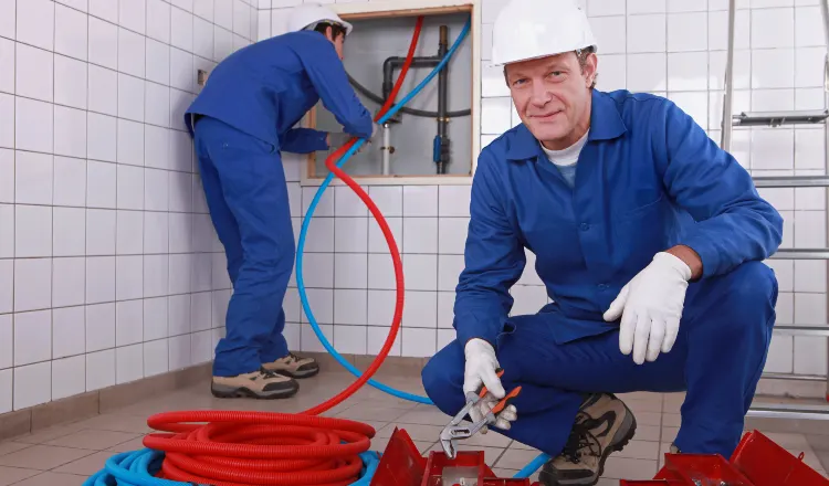 male plumber fixing a bathroom faucet from The Cedar Park Plumber in Cedar Park, TX - Water Leak Detection